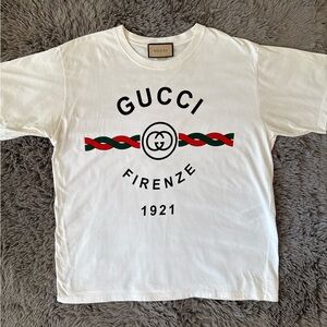Gucci Firenze 1921 Graphic T-Shirt Men’s XL Made in Italy GG Logo